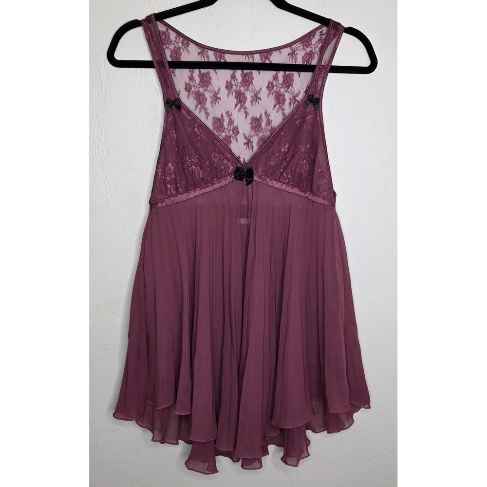 Seductive Wear Cinema Etoile Slip Dress Small Pink Mauve Babydoll Lingerie Lace